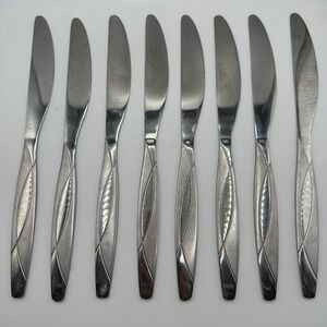 Cambridge Swoon Sand Stainless 8 Dinner Knives Glossy Satin Swirl Replacements